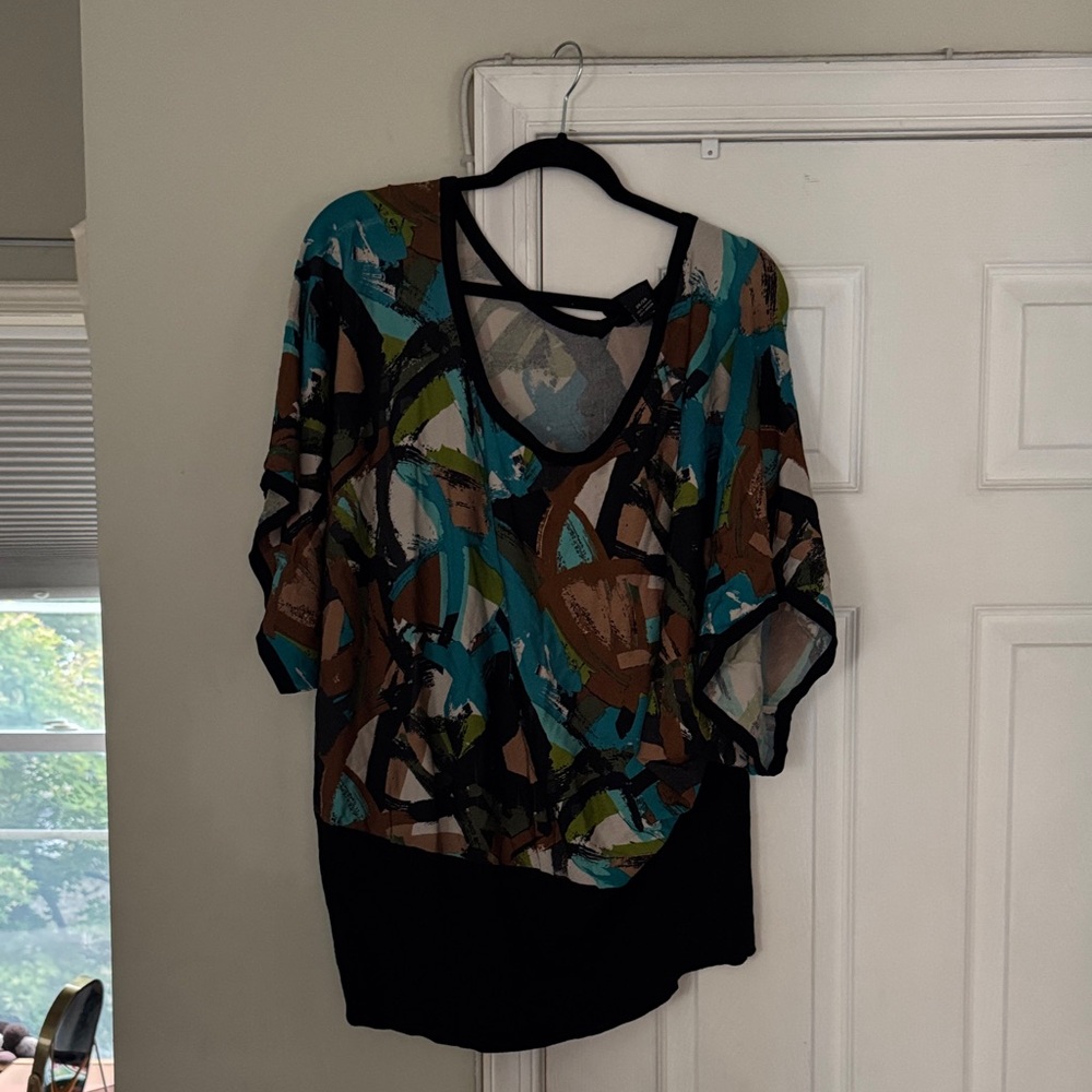 Lane Bryant Multicolor Abstract Blouse